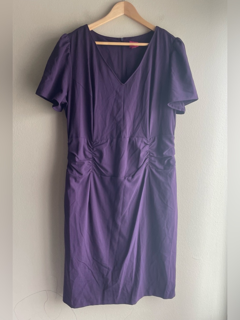 Magisculpt Deep Purple V-Neck Midi Dress Size 16